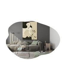 Hanah Home Espejo de Tocador Negro 60x85 cm